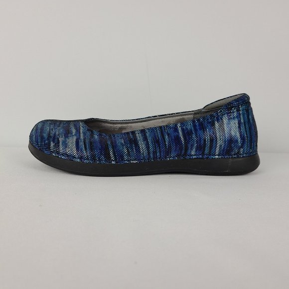 Alegria Blue Leather Flat Shoes Size 8 - Picture 1 of 6
